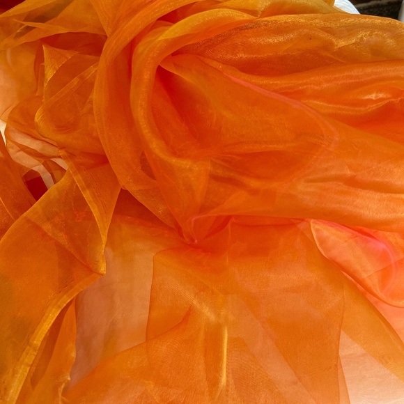 Sheer Orange/Gold Organza Fabric - 2.5m and under lengths - Picture 1 of 4